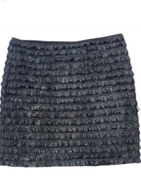 Guess Black Layered Ruffle Mini Skirt